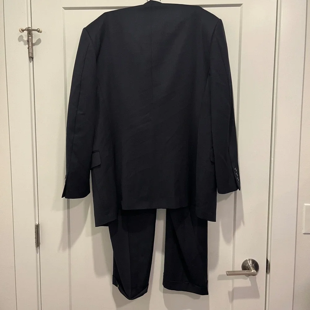 Marshall Field's Golden Fil Mens Navy Blue 3 Button Suit Set 38R 38 Regular